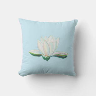 White Lotus Flower Illustration Kussen