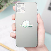 White Lotus Flower Illustration Sticker (Telefoon)