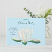 White Lotus Flower Party - Gepersonaliseerd Kaart (Staand voorkant)