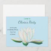 White Lotus Flower Party - Gepersonaliseerd Kaart (Voorkant / Achterkant)