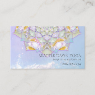 White Lotus Mandala Moderne Yoga-instructeur Visitekaartje
