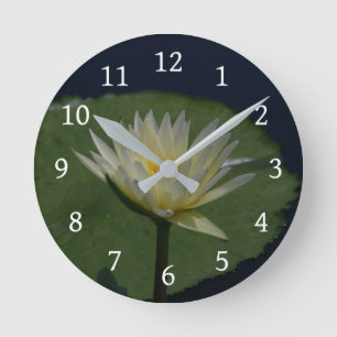 White Lotus Waterlily Ronde Klok