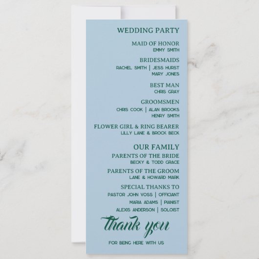 White Lotus Wedding Programme (Dos)