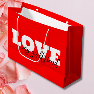 White LOVE Neon Rode Valentijn Groot Cadeauzakje