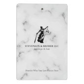 White Luxury Marble texture Lady Justice Logo Mini Klembord (Achterkant)