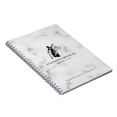 White Luxury Marble texture Lady Justice Logo Notitieboek (Rechterzijde)