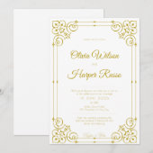 white luxury wedding invitation (Devant / Derrière)