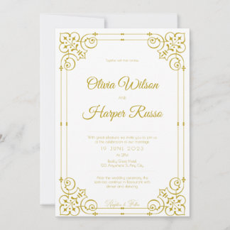 white luxury wedding invitation kaart