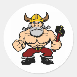 White Mad Viking Ronde Sticker