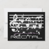 White Magical Notes Music recital uitnodiging (Voorkant)