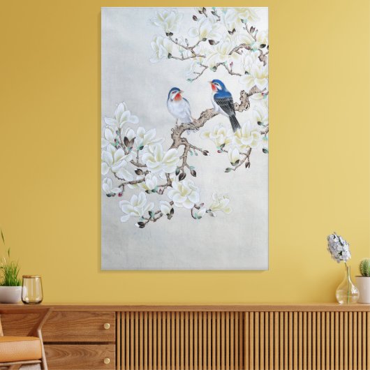 White Magnolia Canvas Afdruk (Insitu (Woonkamer))