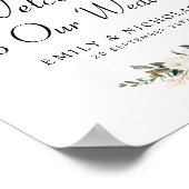 white magnolia floral welkomstbord poster (Hoek)