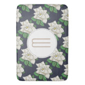  White Magnolia Flowers & Initiaal Letter Badmat (Voorkant Verticaal)