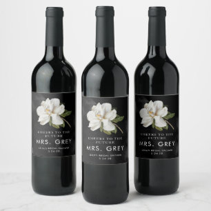White Magnolia Future Mrs Wine Labels Wijn Etiket