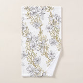 White Magnolia Gold Vines White Bad Handdoek (Handdoek)