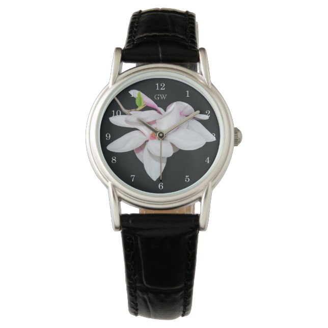White Magnolia Horloge (Voorkant)