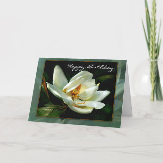 White Magnolia met Green Border Kaart