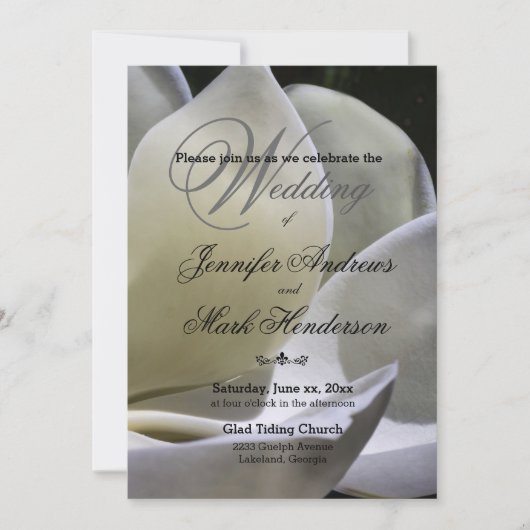 White Magnolia - Weddenschap - Black & White Kaart (Voorkant)