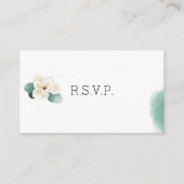 White Magnolia Wedding RSVP QR Code Minimalist Informatiekaartje (Voorkant)