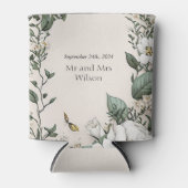 White Magnolias and Butterfly Wedding Blikjeskoeler (Voorkant)