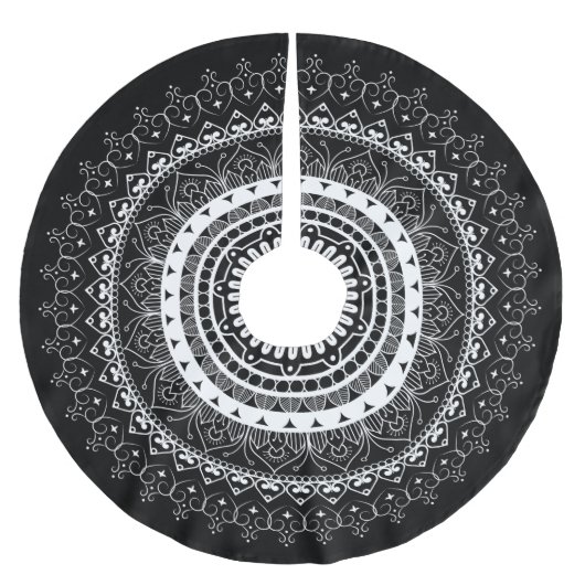White Mandala Black Kerstboom Rok (Voorkant)