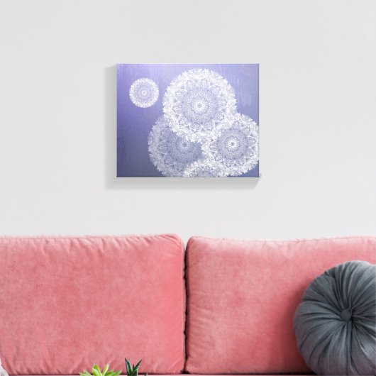 White Mandala Canvas Afdruk (Insitu (Woonkamer))