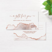 White marble Agate Roos Gold Business Gift Kaart (Bureau)
