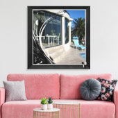 White Marble - Black Abstract Filigree Canvas Afdruk (Insitu (Woonkamer))