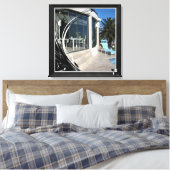 White Marble - Black Abstract Filigree Canvas Afdruk (Insitu (Slaapkamer))