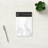 White marble Black Gold Elegant Monogram Sjabloon Post-it® Notes (Kantoor)