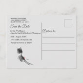 White Marble Black Modern Graphic Save the Dates Aankondigingskaart (Achterkant)