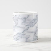 White Marble Carrara Calacatta Texture Extra Grote Beker (Voorkant)
