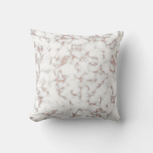 White Marble Carrara Roos Gold Glitter Texture Kussen