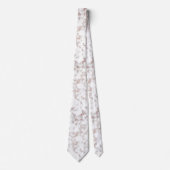 White Marble Carrara Roos Gold Glitter Texture Stropdas (Voorkant)