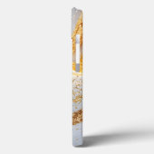 White marble chic gold glitter monogram Case-Mate iPhone case (Achterkant / Links)