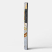 White marble chic gold glitter monogram Case-Mate iPhone case (Achterkant / Links)