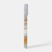 White marble chic gold glitter monogram iPhone 15 hoesje (Rechterkant)