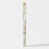 White marble chic gold glitter monogram iPhone hoesje (Linkerkant)