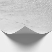 White Marble Chic Silver Glitter Cadeaupapier (Hoek)