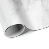 White Marble Chic Silver Glitter Cadeaupapier (Rol Hoek)