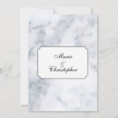 White Marble Classy Wedding Uitnodiging (Achterkant)