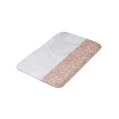 White Marble Faux Roos Gold Pink Glitter Badmat (Gekanteld)
