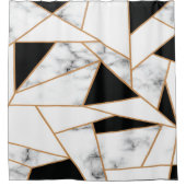 White marble Geometric in Gold Douchegordijn (Voorkant)
