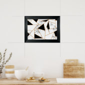 White marble Geometric in Gold Poster (Keuken)