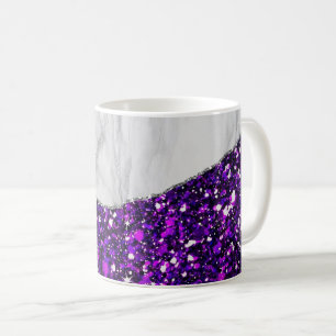 White marble Gilded Black Agate Koffiemok