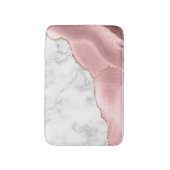 White Marble Gilded Blush Pink Agate Badmat (Voorkant Verticaal)