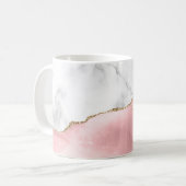 White Marble Gilded Blush Pink Agate Koffiemok (Voorkant links)