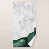 White Marble Gilded Emerald Green Agate (Serviette de bain)