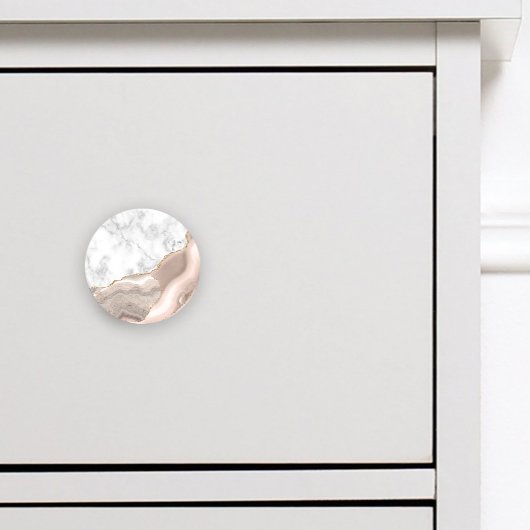 White Marble Gilded Ivory Agate Keramische Knop