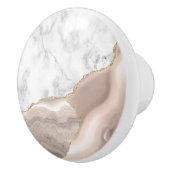 White Marble Gilded Ivory Agate Keramische Knop (Rechts)
